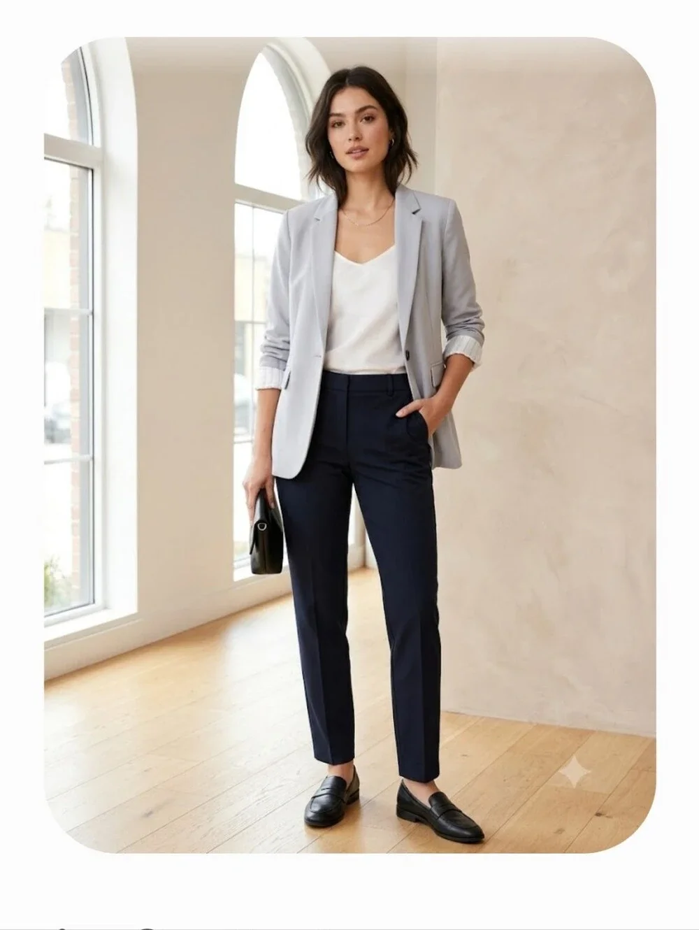 mittoshop Pale Blue Single-Button Blazer